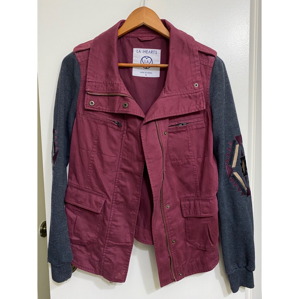 Burgundy utility jacket